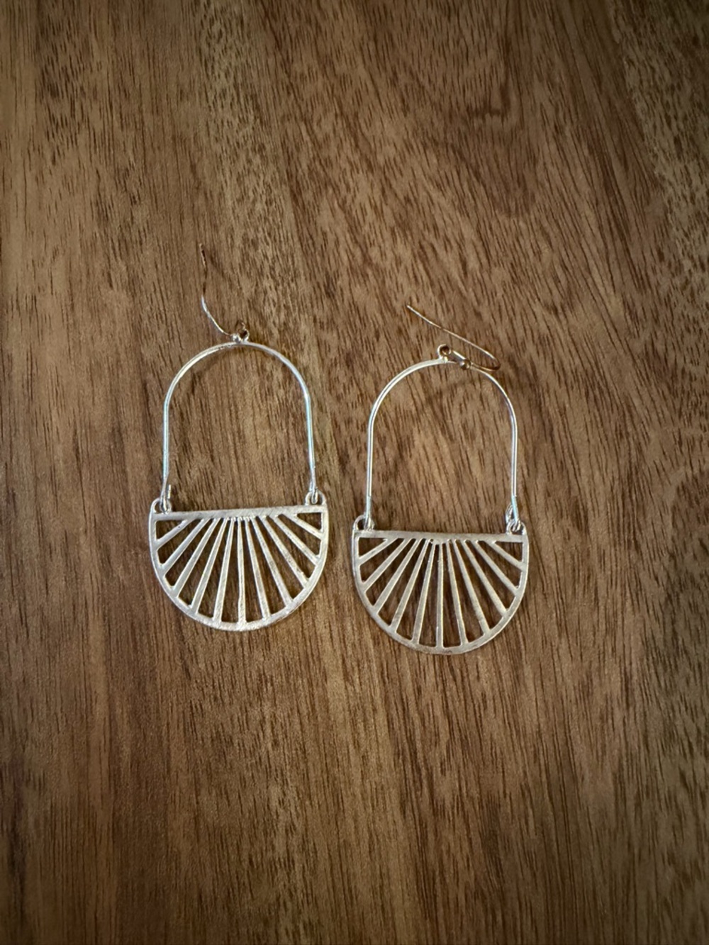 Silver Fan Drop Earrings - Women Jewelry
